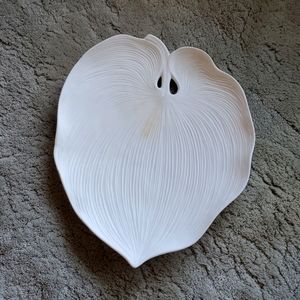 Fine Bone China Matte White Leaf Plate Hand Made